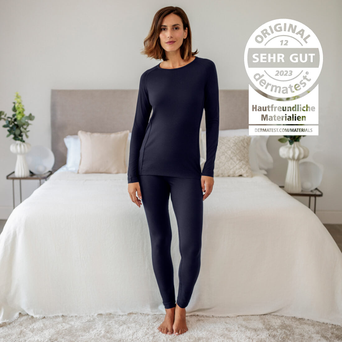 Pyjamahose für sensible Haut || Navy blue