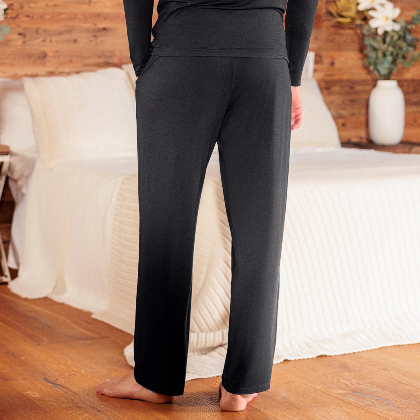 Bequeme Pyjamahose Herren || Black