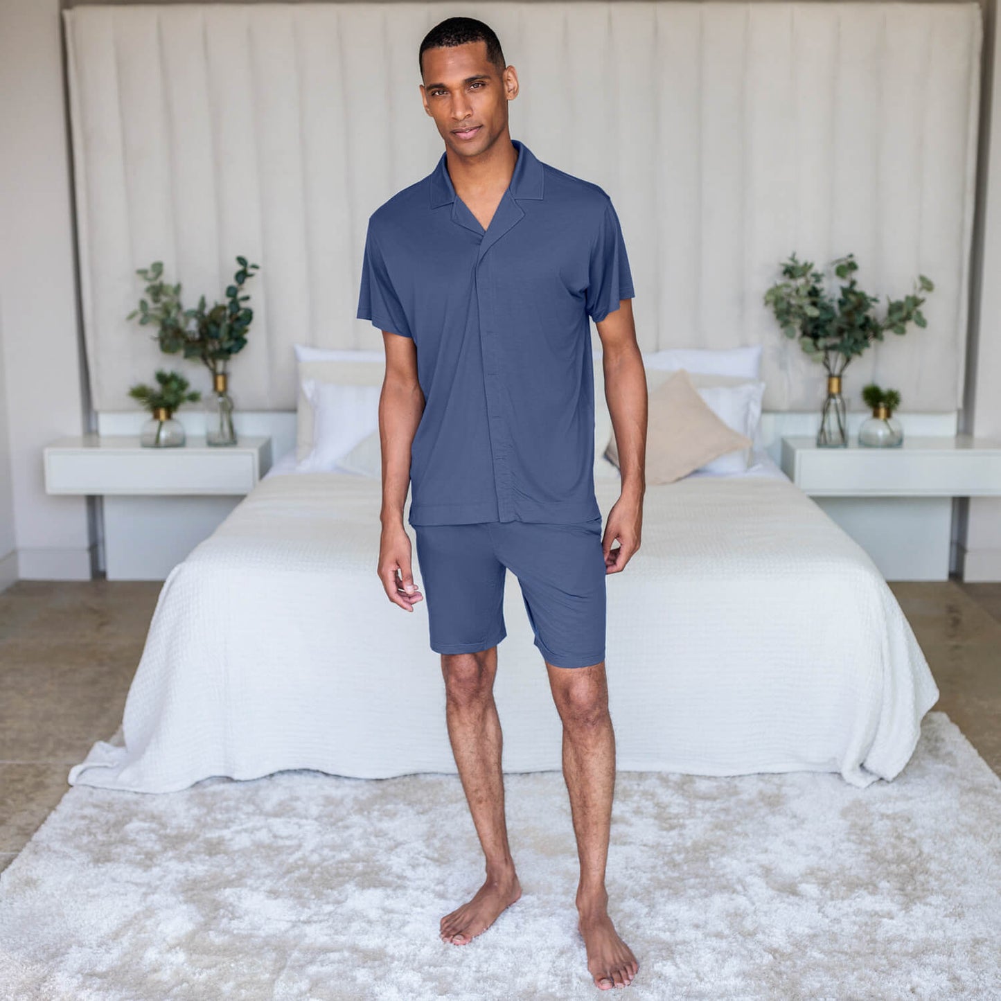 Schlafshorts Herren || Coastal blue