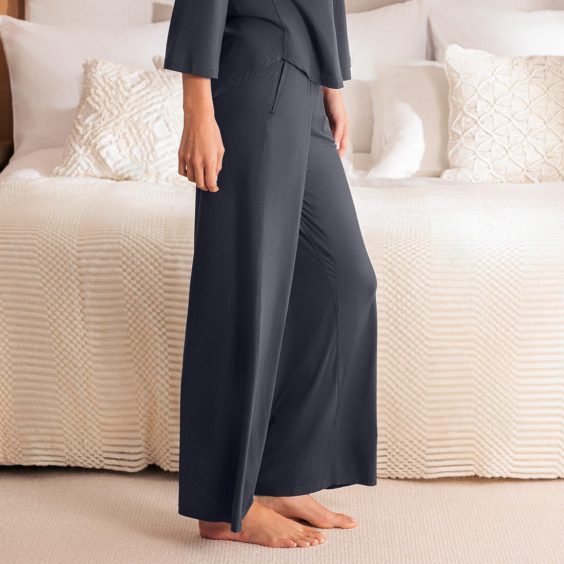 Kühlende Pyjamahose Damen || Cool grey