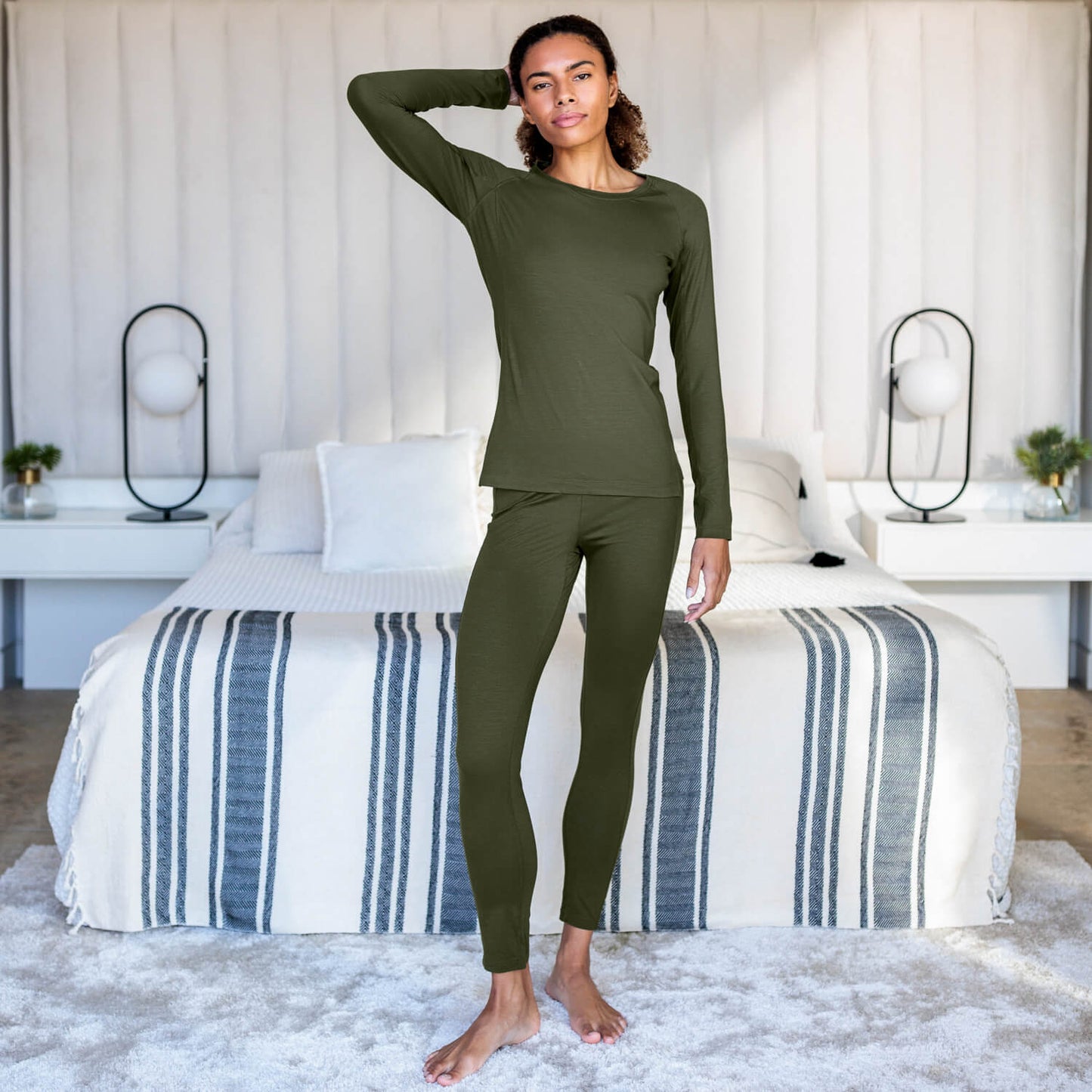 Leggings Recovery Damen || Olive green