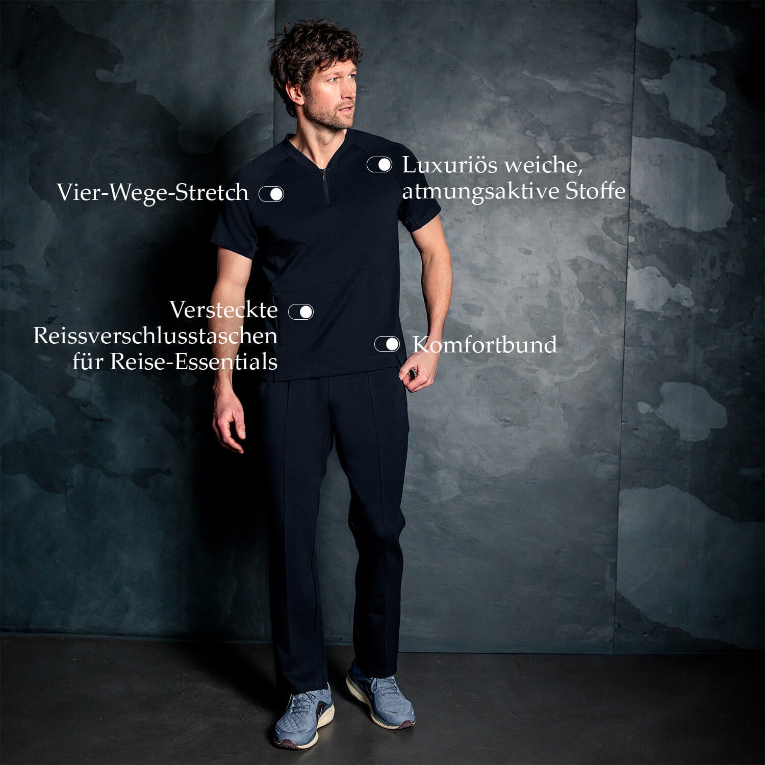 Bequeme Kleidung zum Reisen für Herren || Navy blue