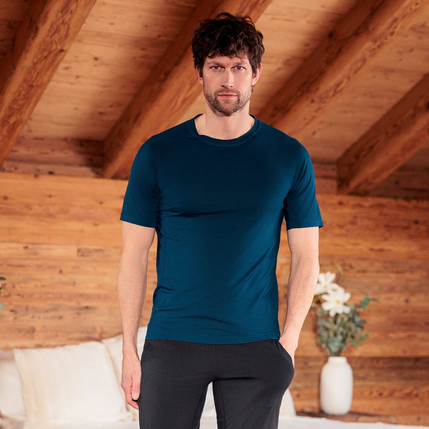 Schlaf T-shirt Herren || Deep Teal