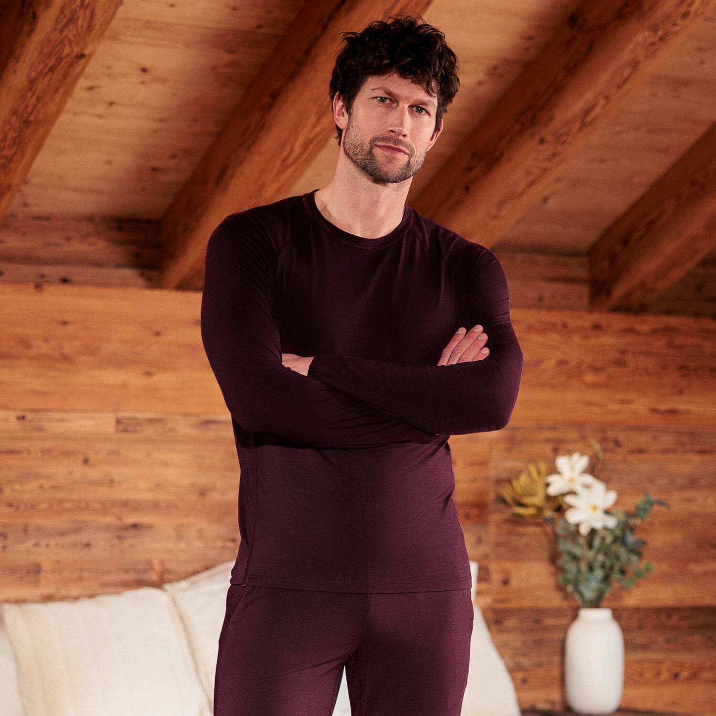 Schlaf Langarm-Shirt Herren|| Mulberry