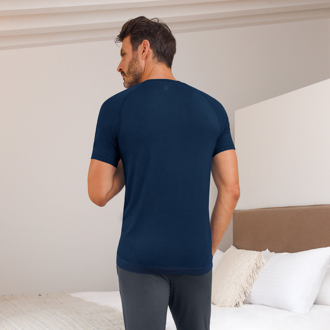 Atmungsaktives Pyjama-Top für Herren || Midnight blue