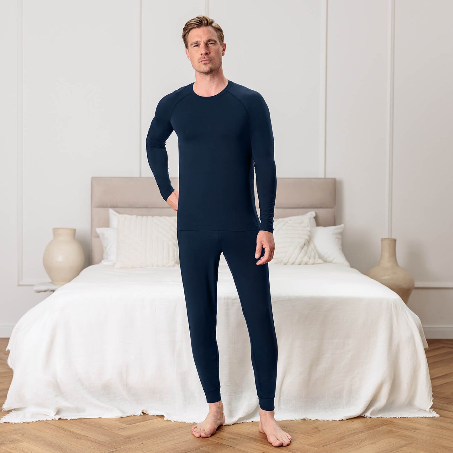 Balance long sleeves shirt men || Midnight blue