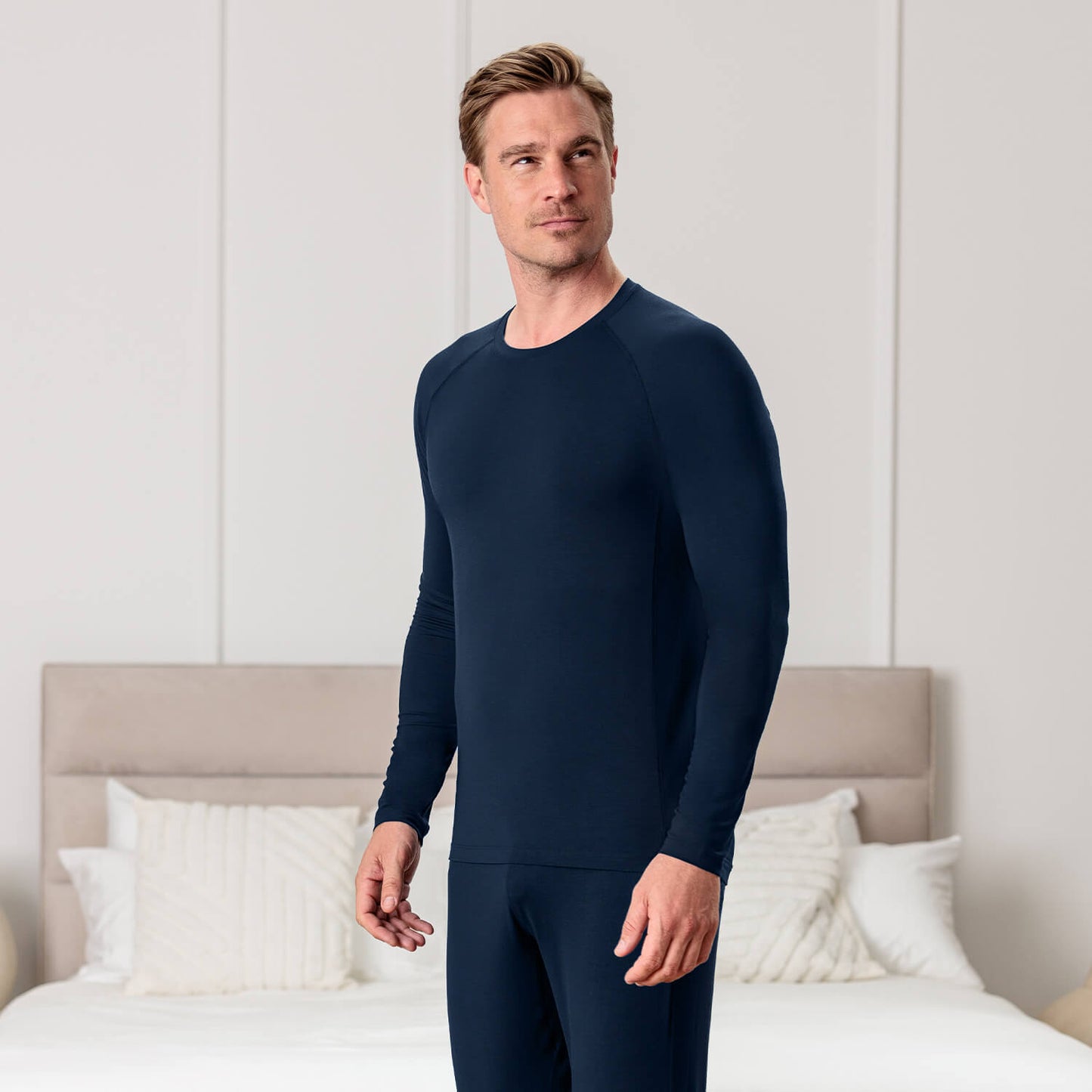 Balance long sleeves shirt men || Midnight blue