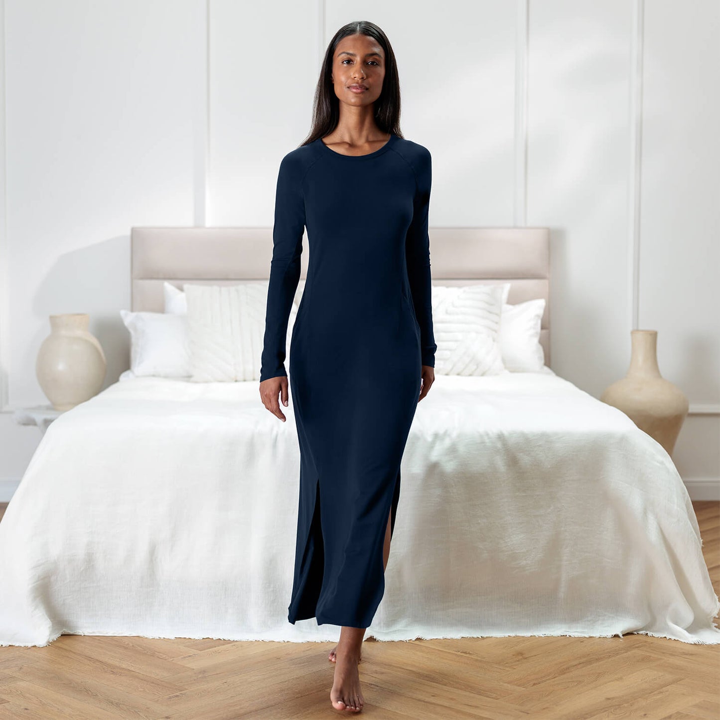 Atmungsaktives Nachthemd || Midnight blue