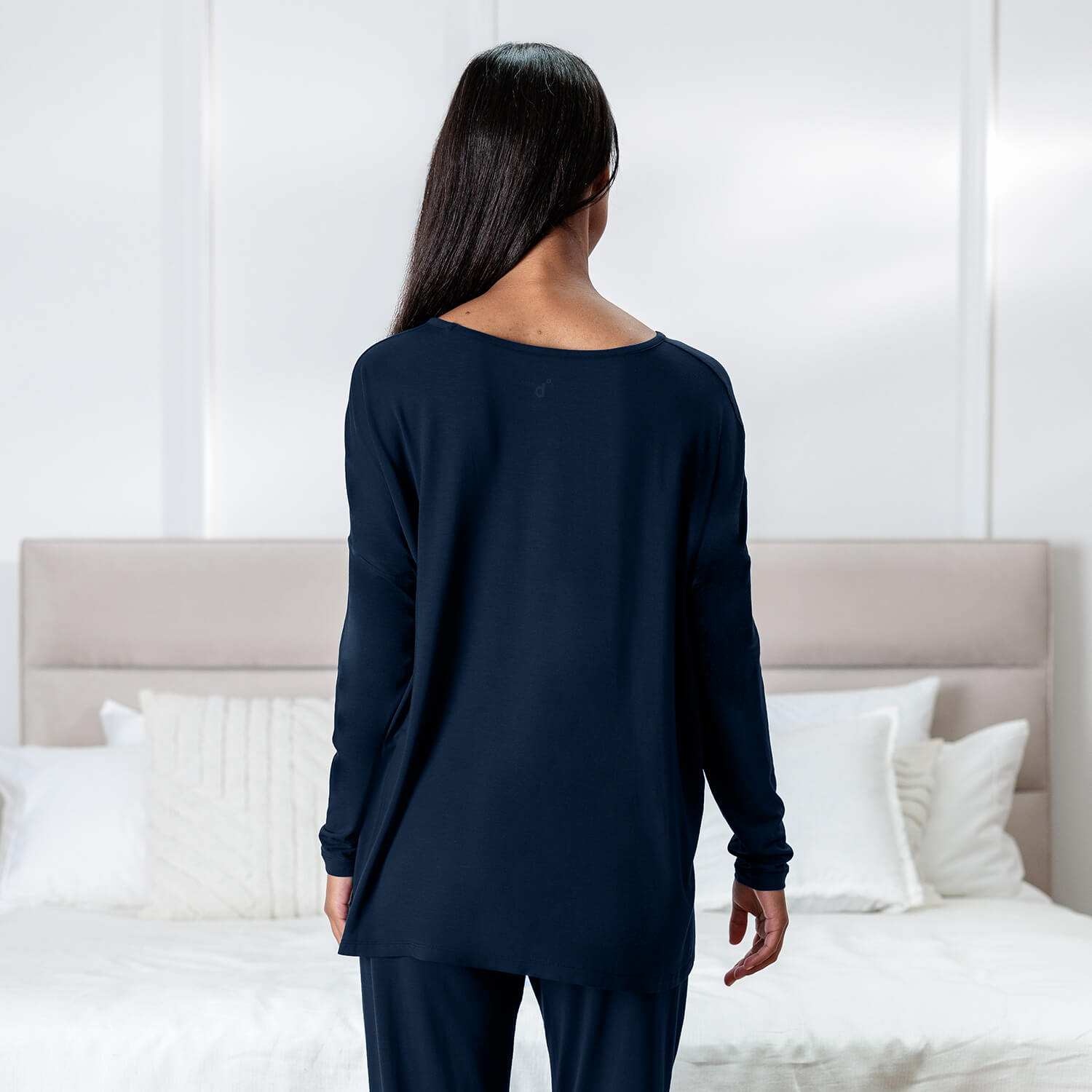 Atmungsaktives Pyjama-Top für Damen || Midnight blue