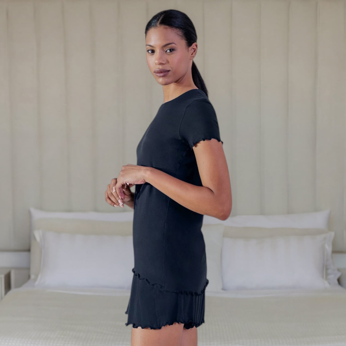 Kollagenhaltige Nachtwäsche für Damen || Navy blue
