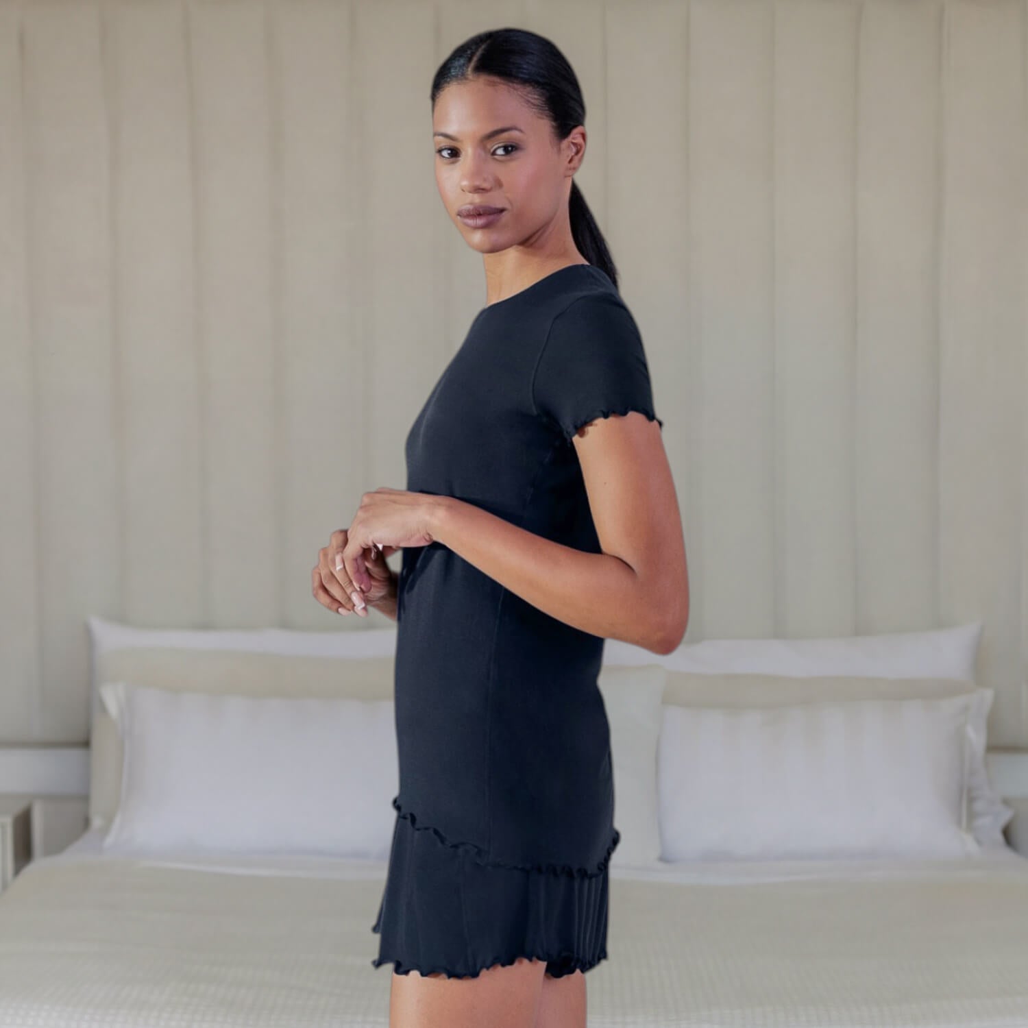 Kollagenhaltige Nachtwäsche für Damen || Navy blue