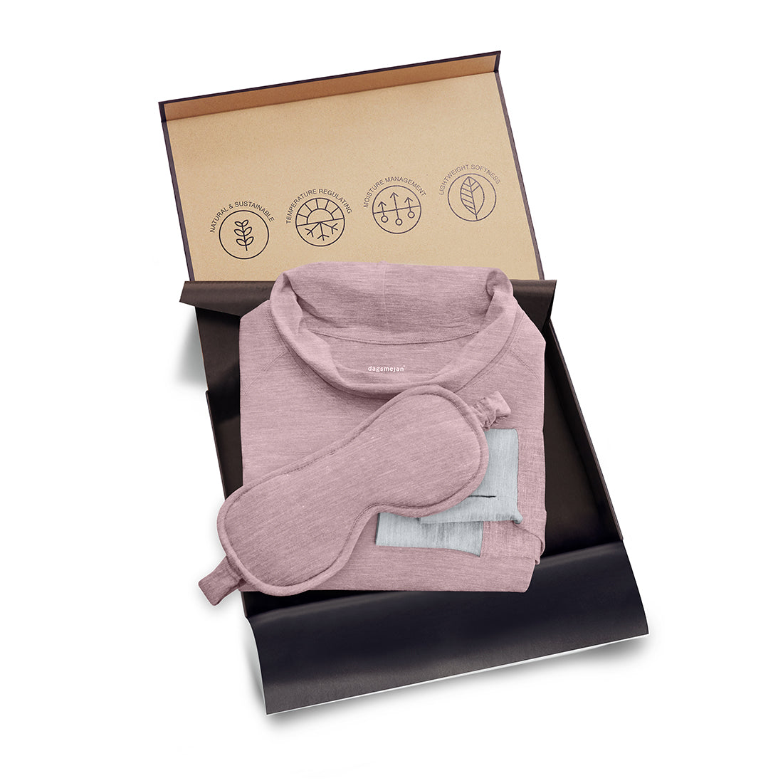 Geschenkset Nachthemd || Dusty pink melange