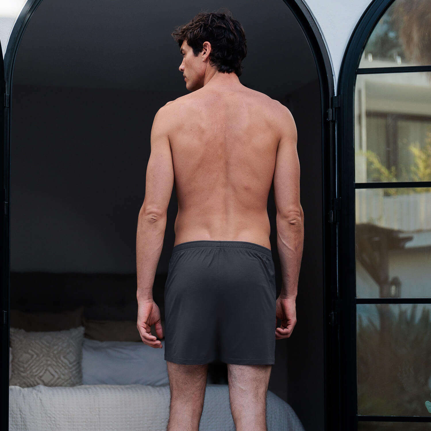 Sommer Pyjama Boxers Herren || Cool grey