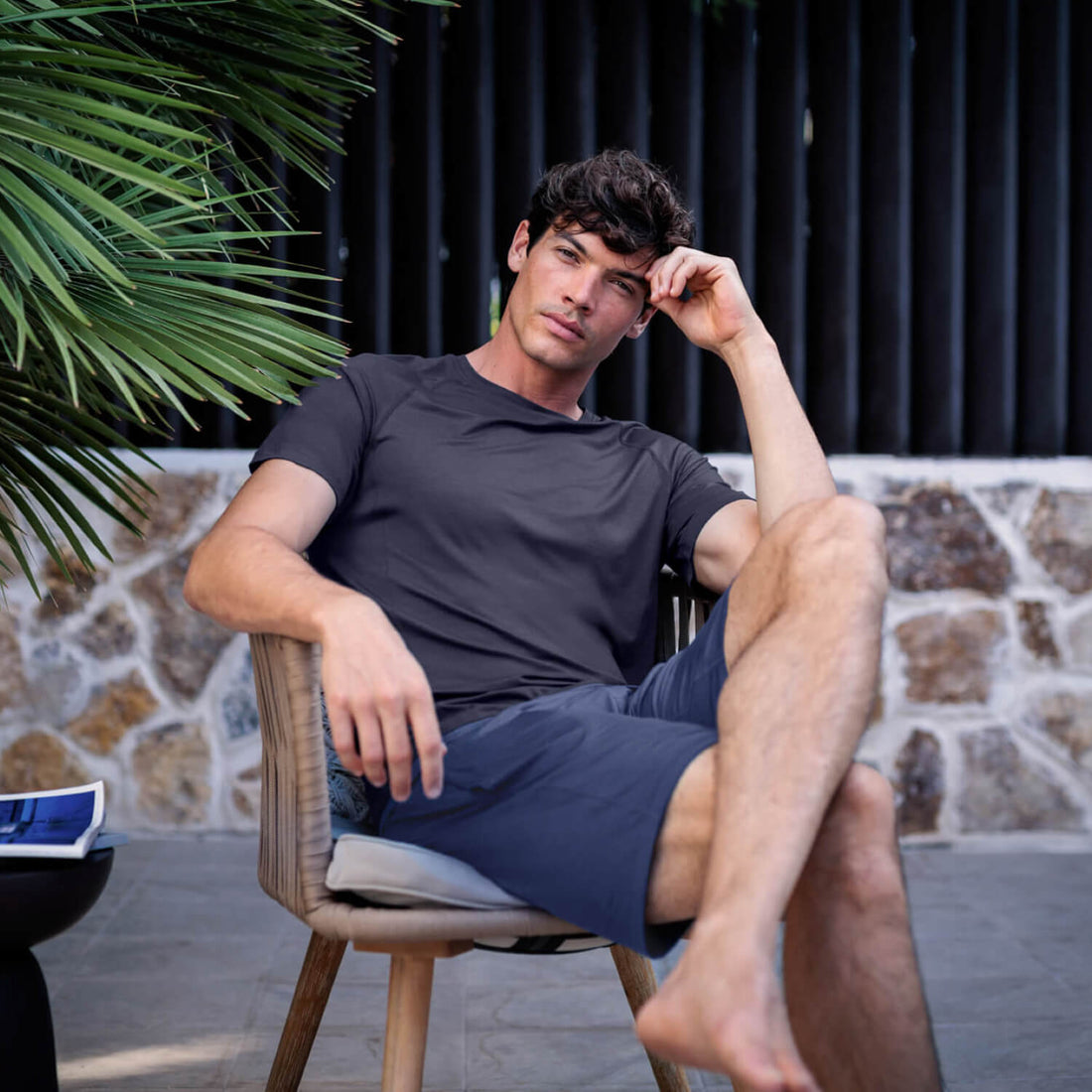 Sommer Pyjama Herren || Cool grey