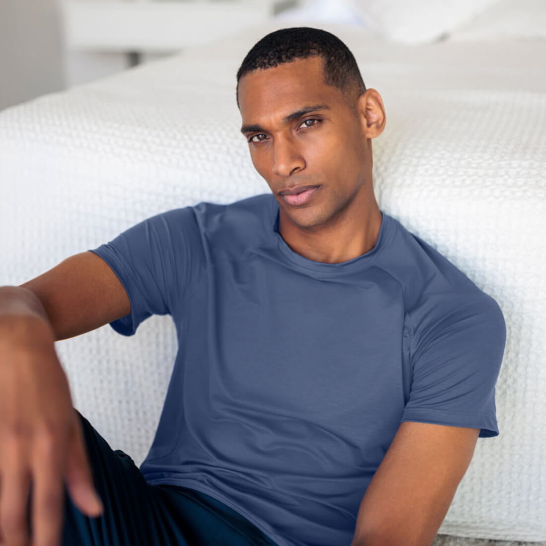 Sommer Pyjama Herren || Coastal blue