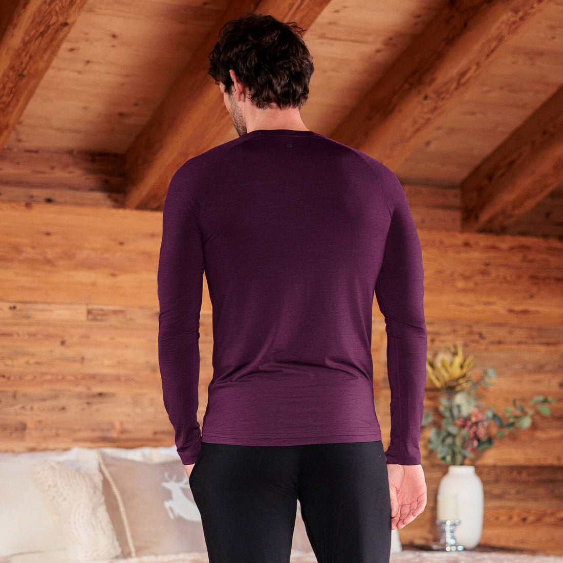 Merino Pyjamas Herren || Velvet berry
