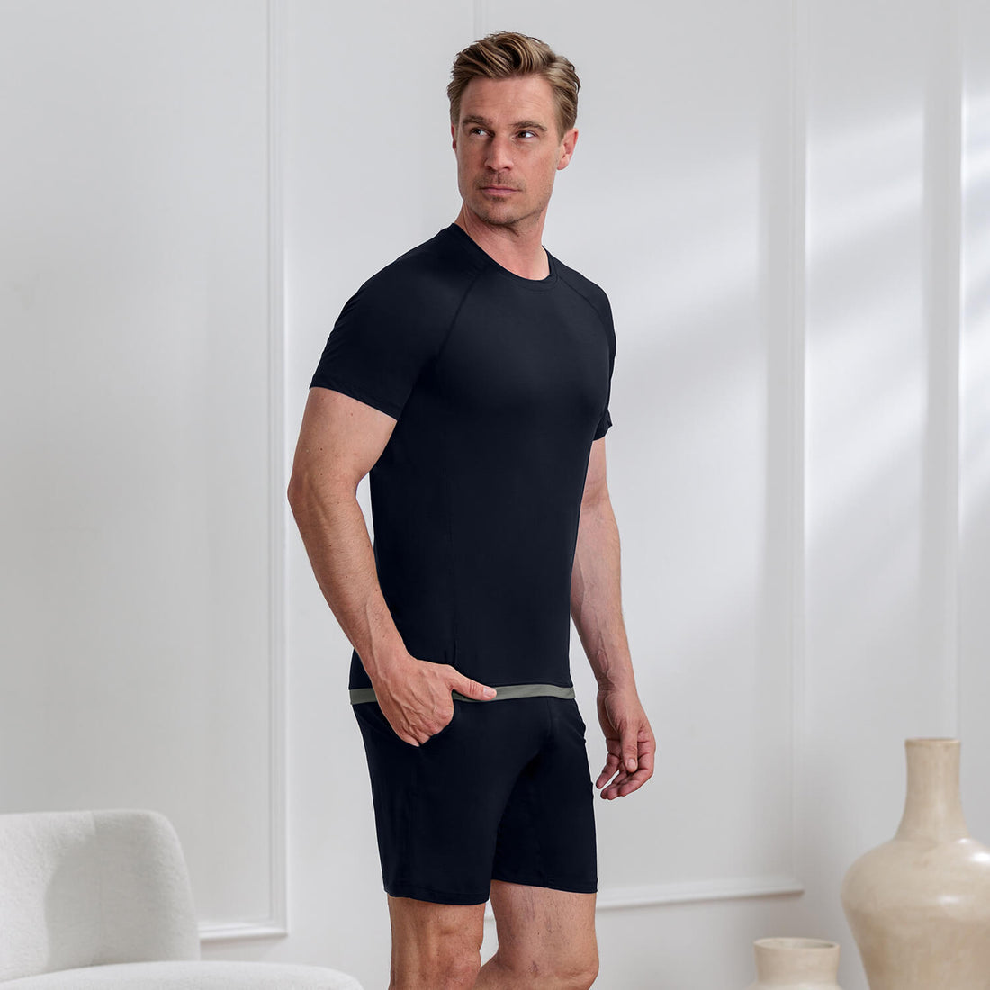 Sommer Pyjama Herren || Navy blue