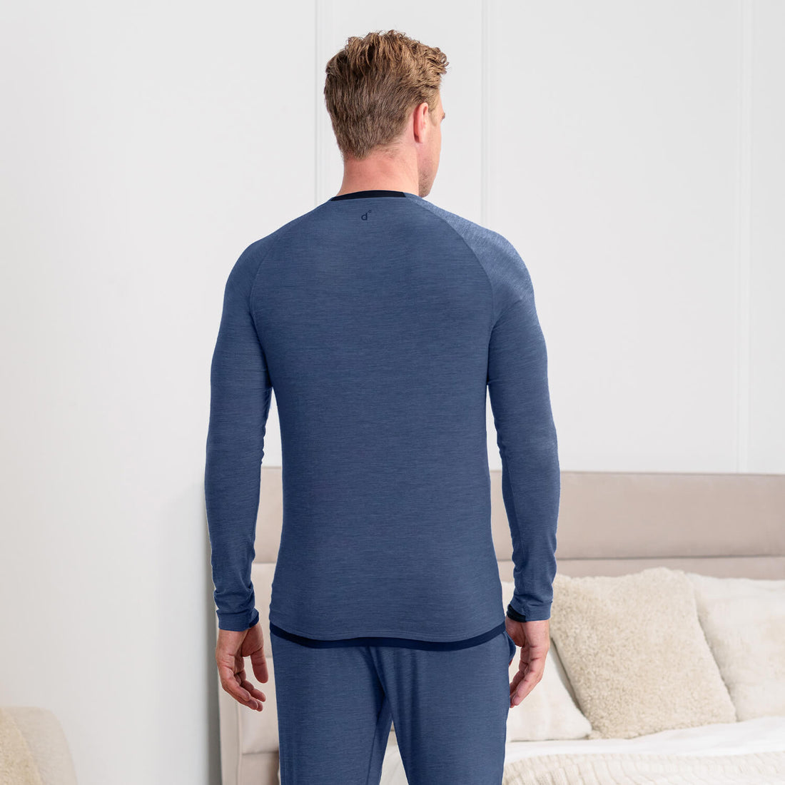 Merino Pyjamas Herren || Blue melange