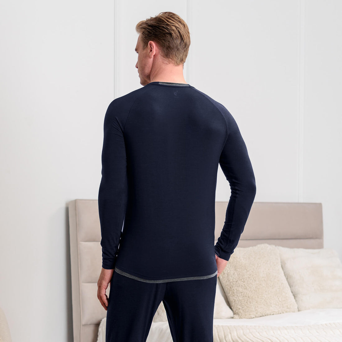 Merino Pyjama Herren || Winter night melange