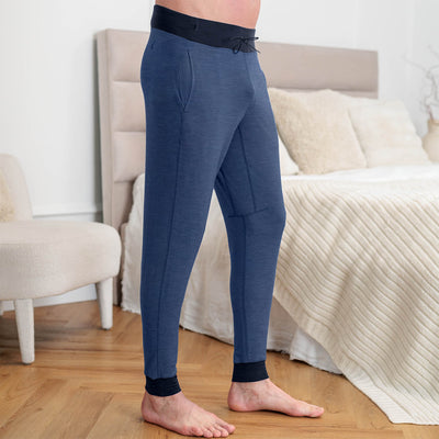 Merino Schlafanzug || Blue melange