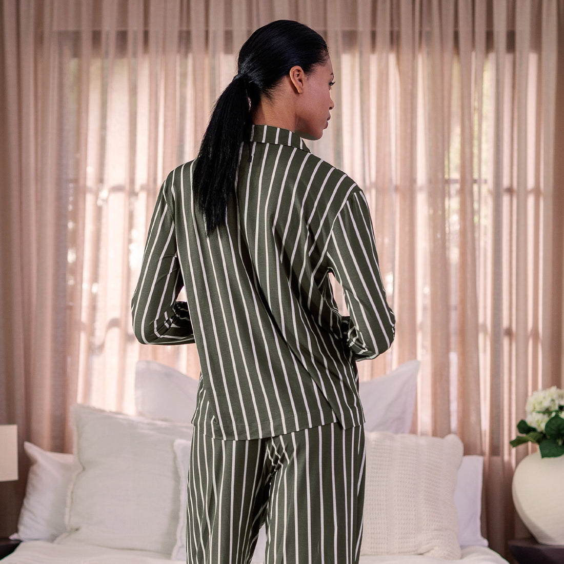 Kuhlendes Pyjamatop Damen || Classic stripes