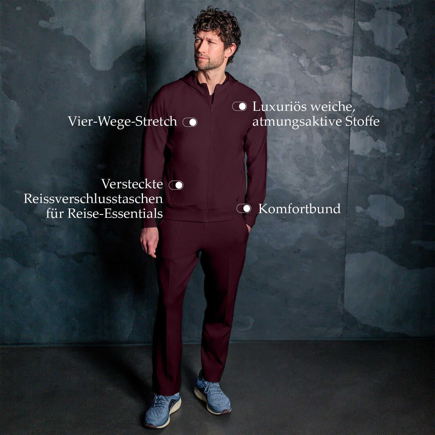 Bequeme Reisehose Herren || Mulberry