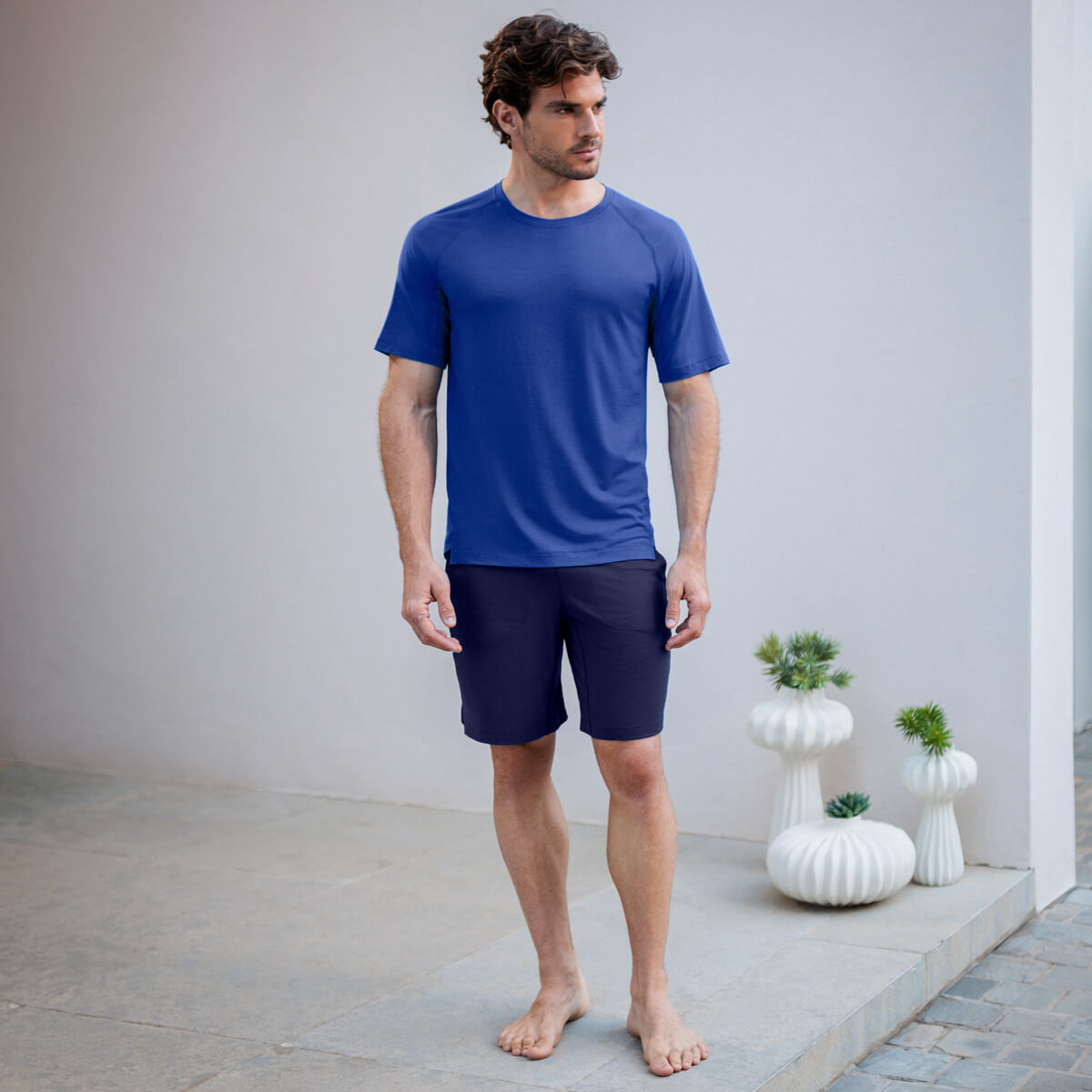 Muskelregeneration Pyjama Shorts Herren || Navy