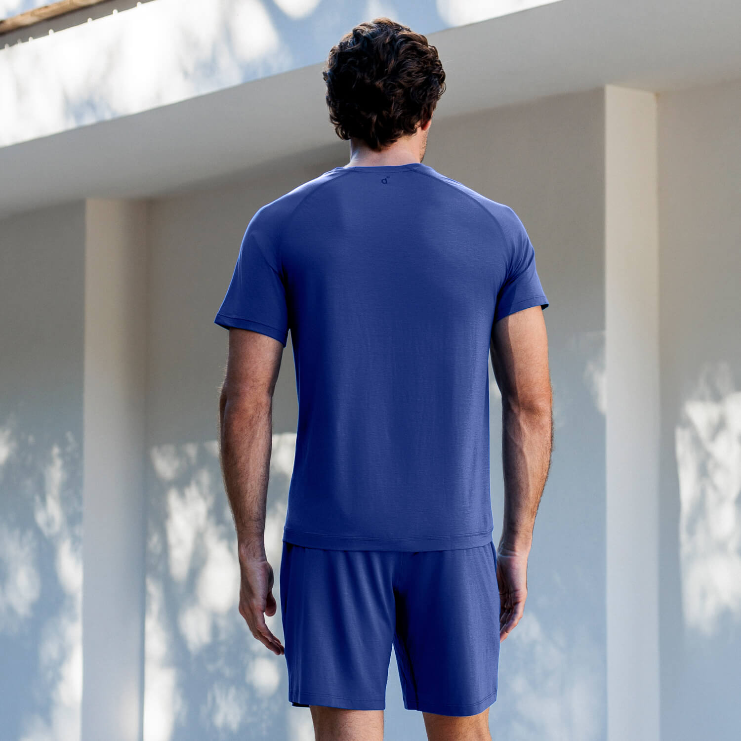 Sommer Pyjama Herren || Azure blue