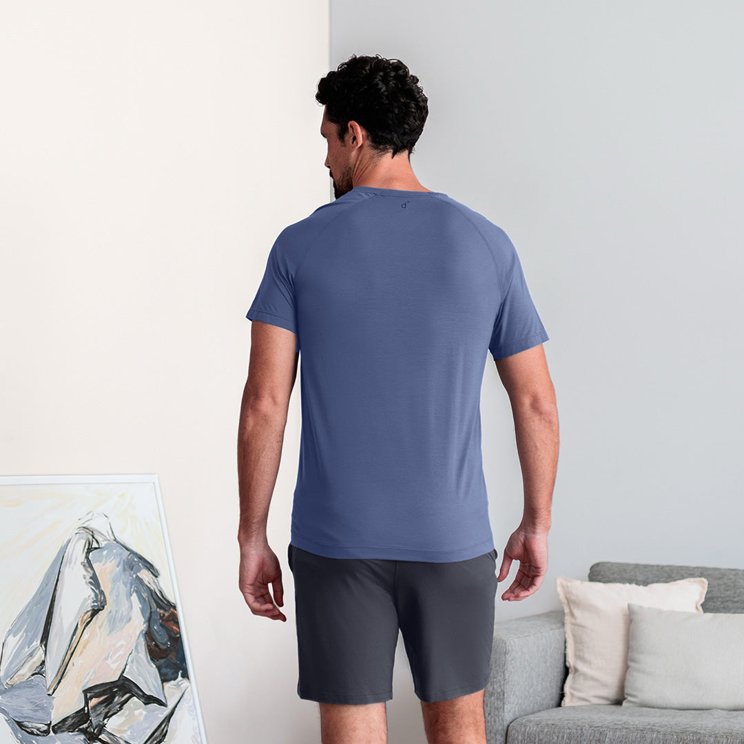 kühlendes Pyjama T-Shirt || Coastal blue