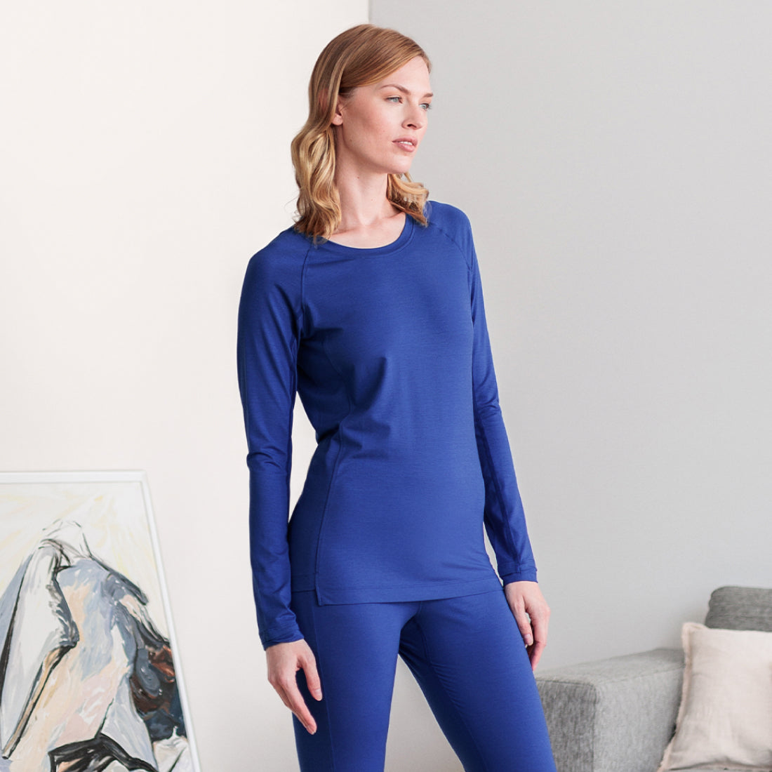 Pyjama Oberteil Muskelregeneration || Azure blue