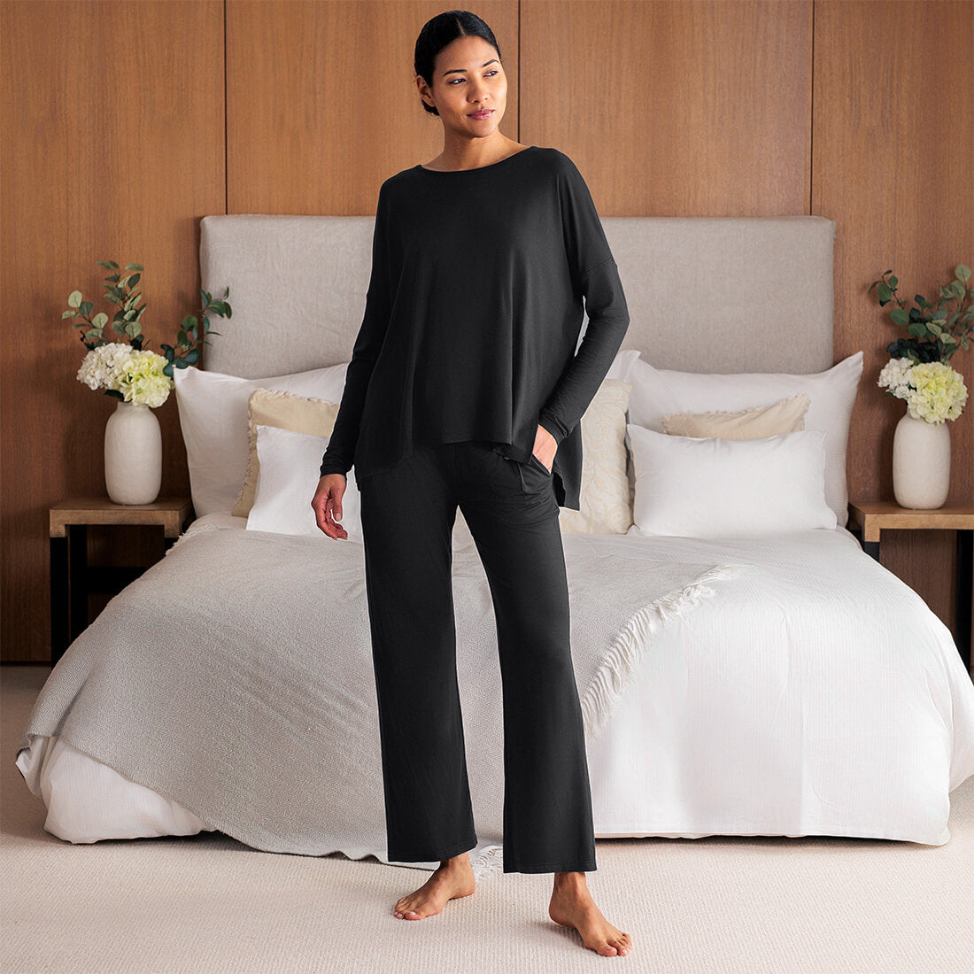 Atmungsaktive Pyjama Hose für Damen || Black