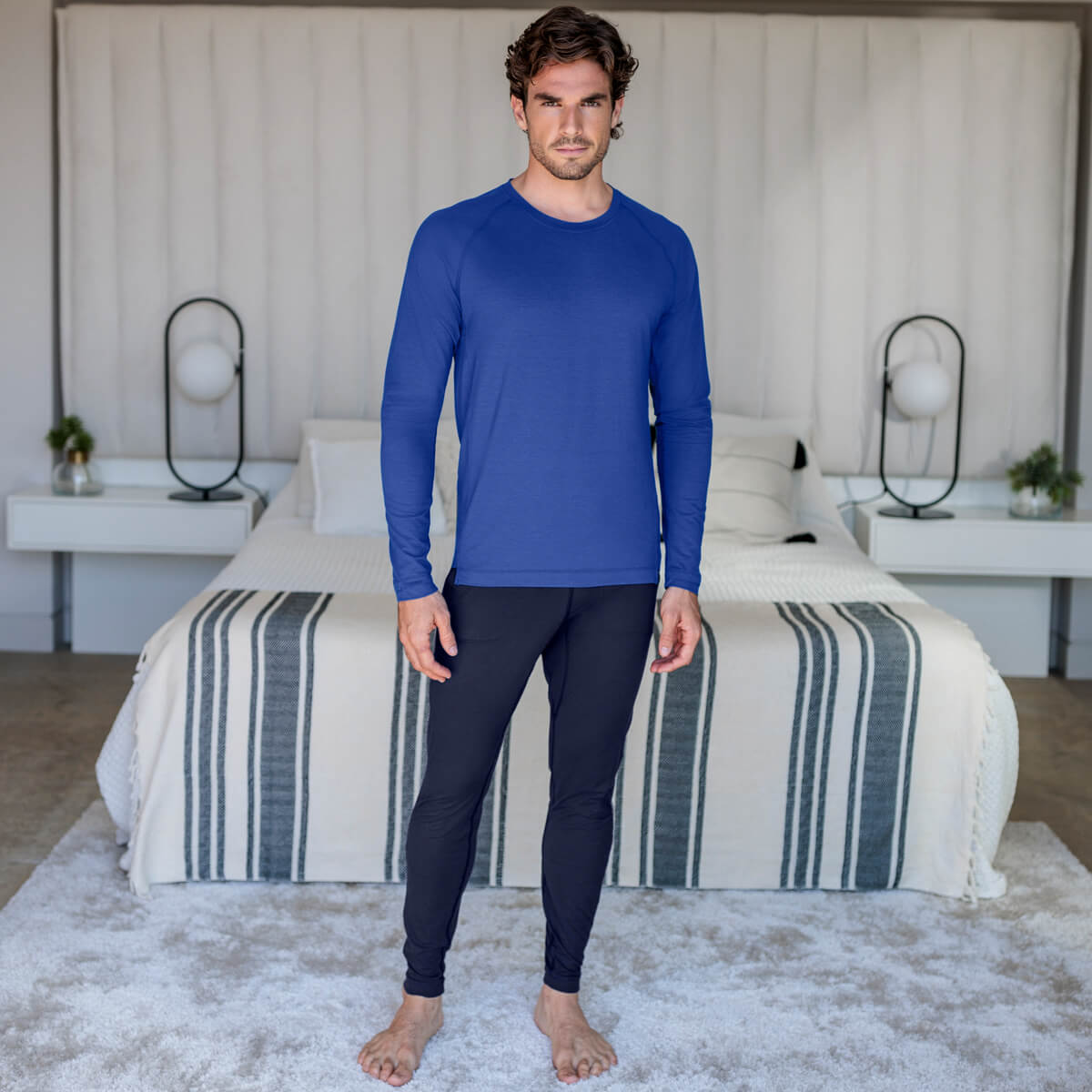 Recovery Pyjama Oberteil || Azure blue