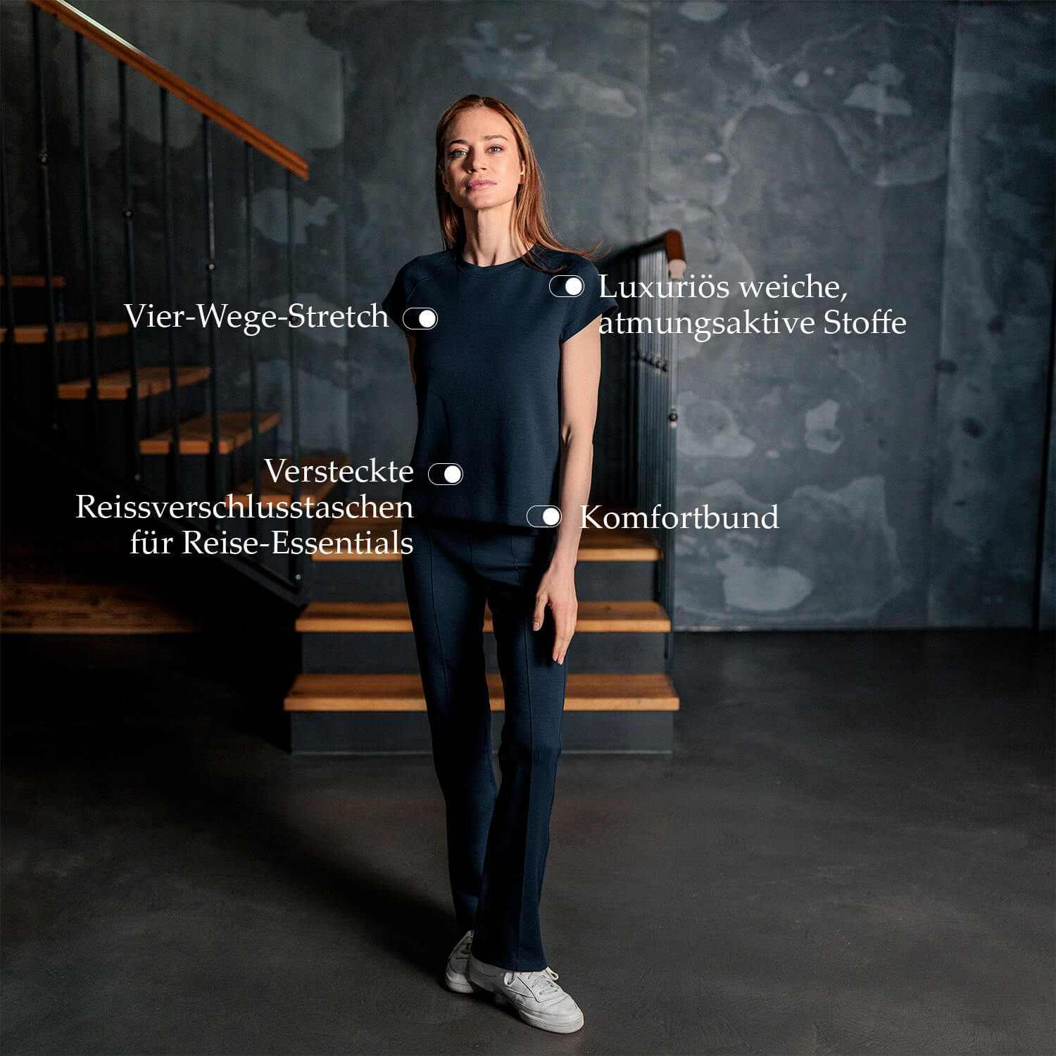 Bequeme Kleidung zum Reisen || Navy blue