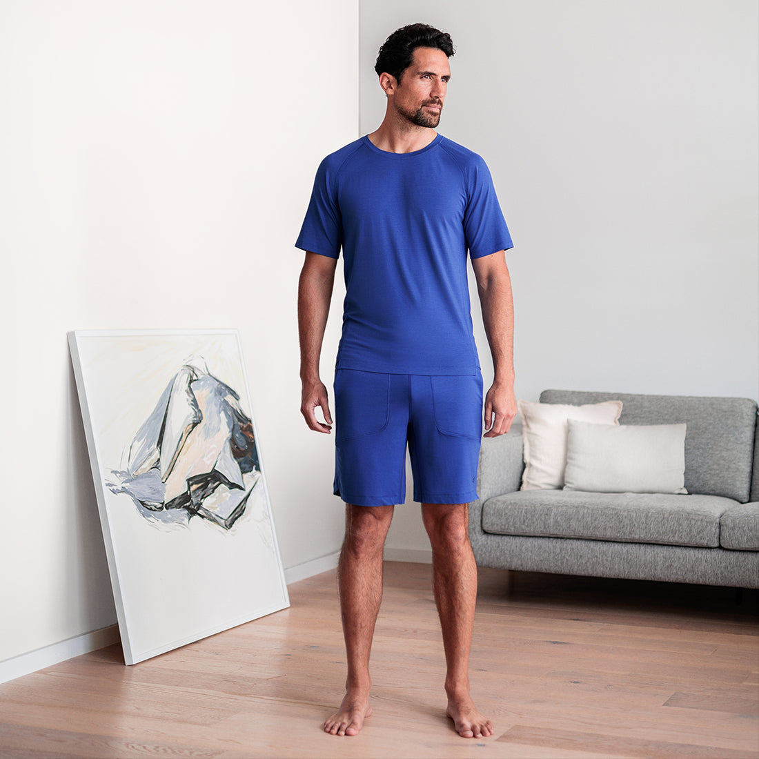 Smartes Pyjama Herren || Azure blue