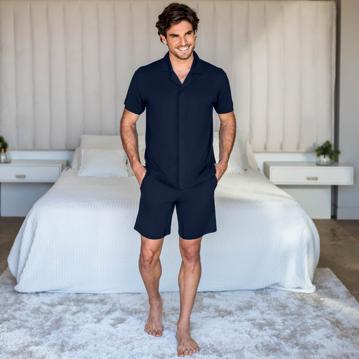 Schlaf T-shirt Herren || Navy blue