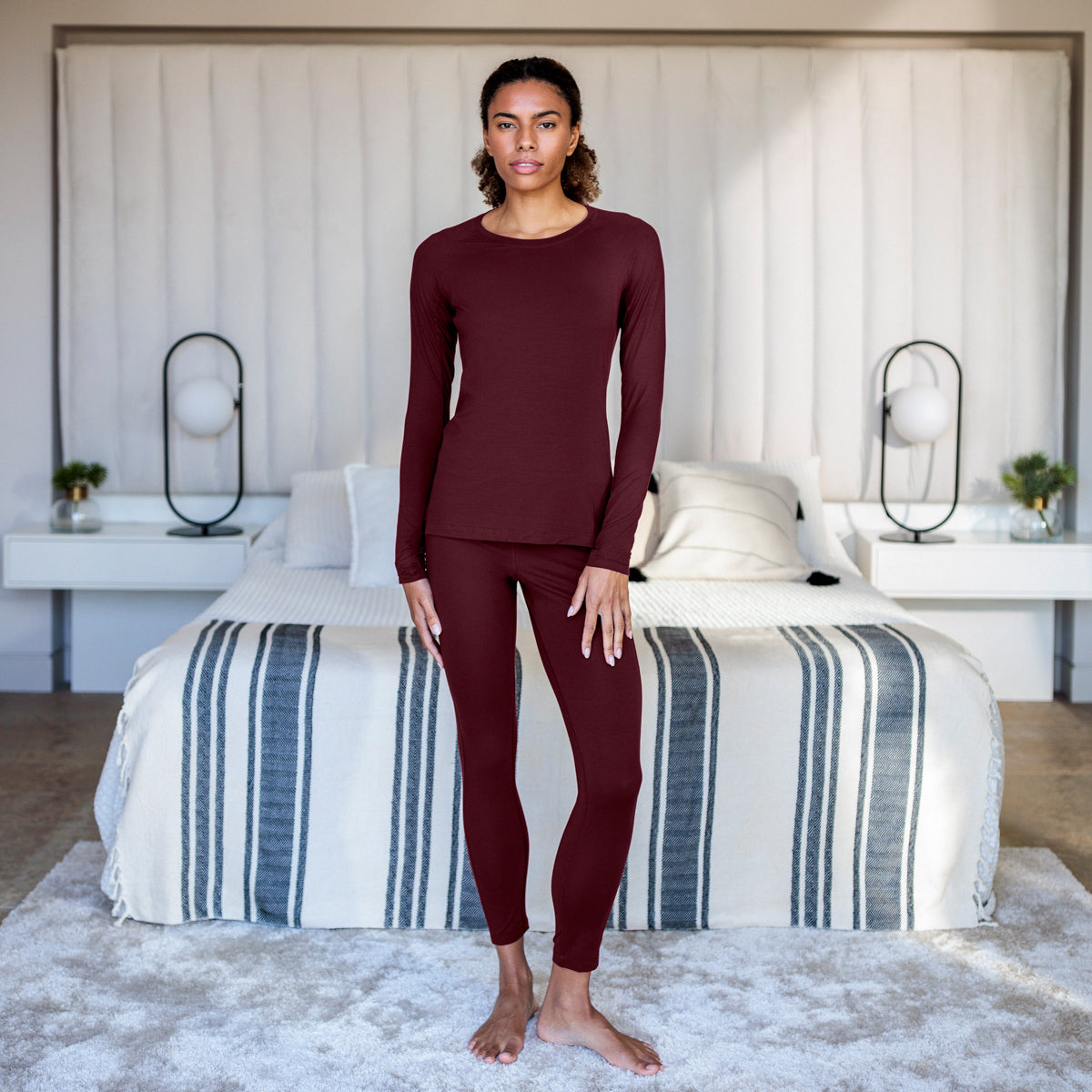 Funktionelle Pyjamas Damen || Burgundy