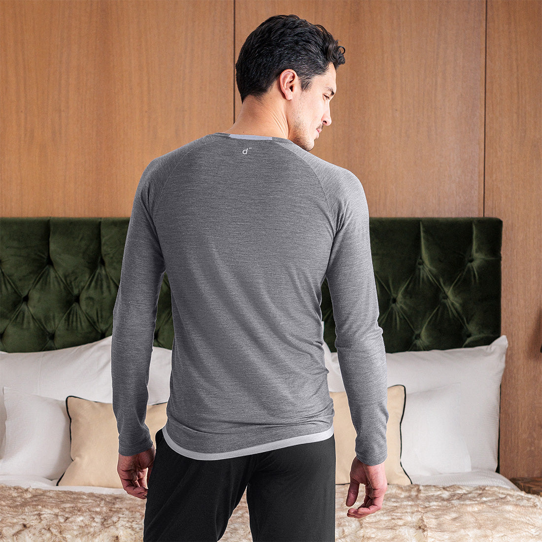 Merino Schlafanzug Herren || Dark grey melange