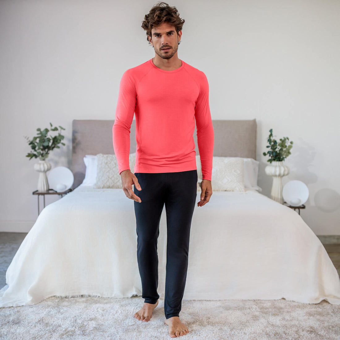 Langarmshirt Herren || Coral blaze