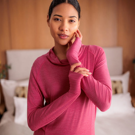 Merino Pyjamas Damen || Fuchsia pink