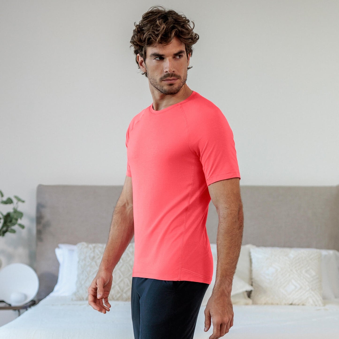 Schlaf T-shirt Herren || Coral blaze