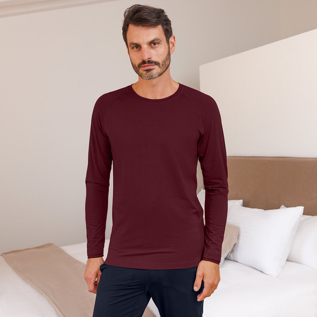 Funktionelle Pyjamas Herren || Deep burgundy