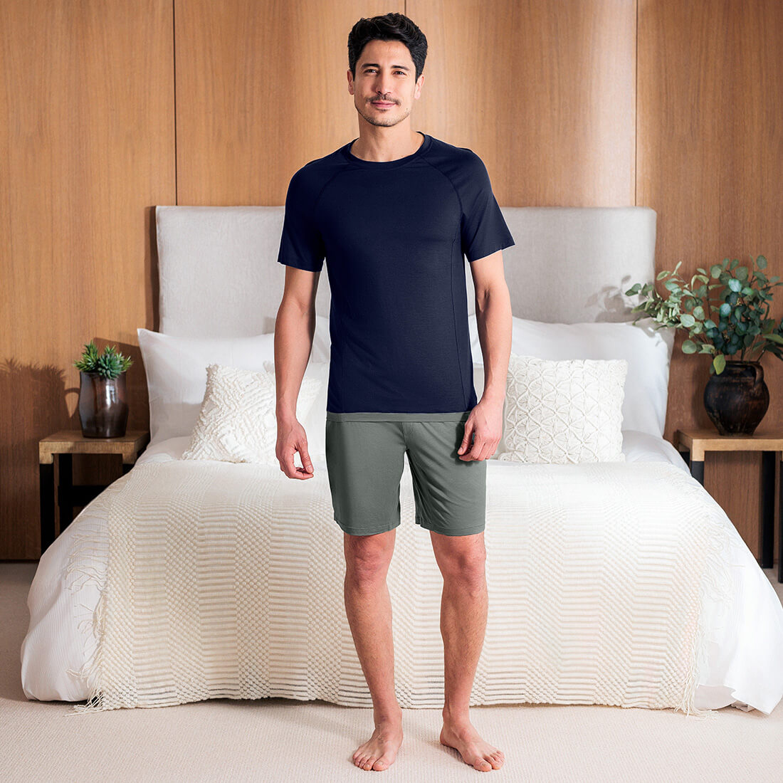 Sommer Pyjama Herren || Navy blue