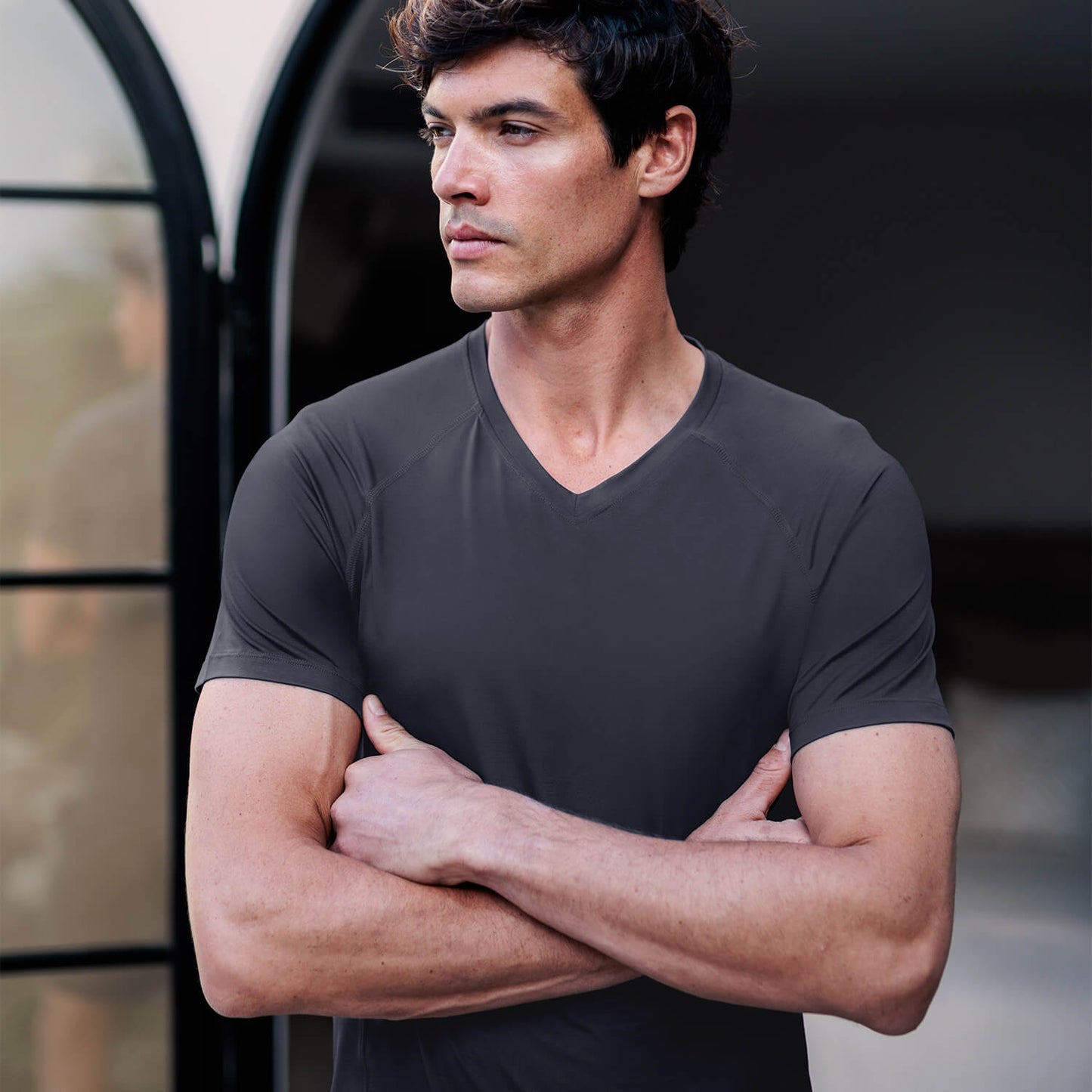 Kuhlendes Pyjama T-Shirt Herren || Cool grey