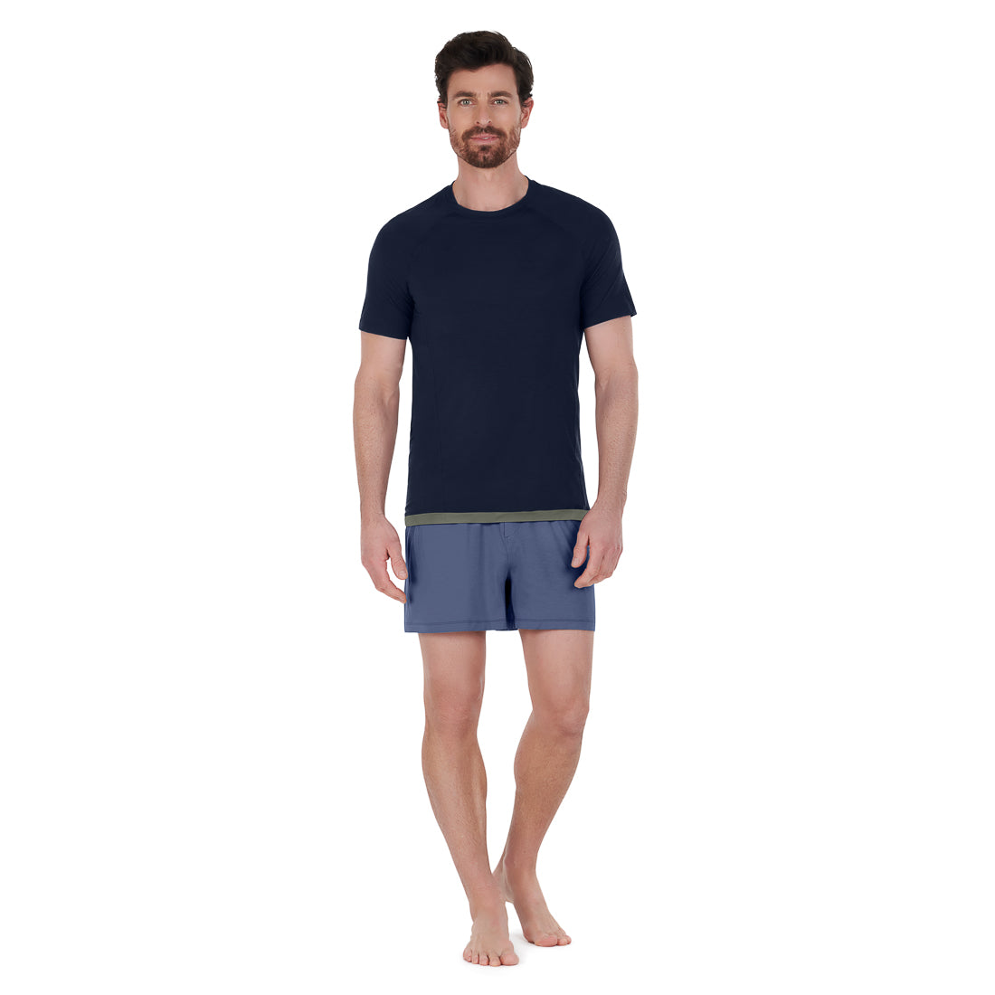 Sommer Pyjama Boxers Herren || Coastal blue