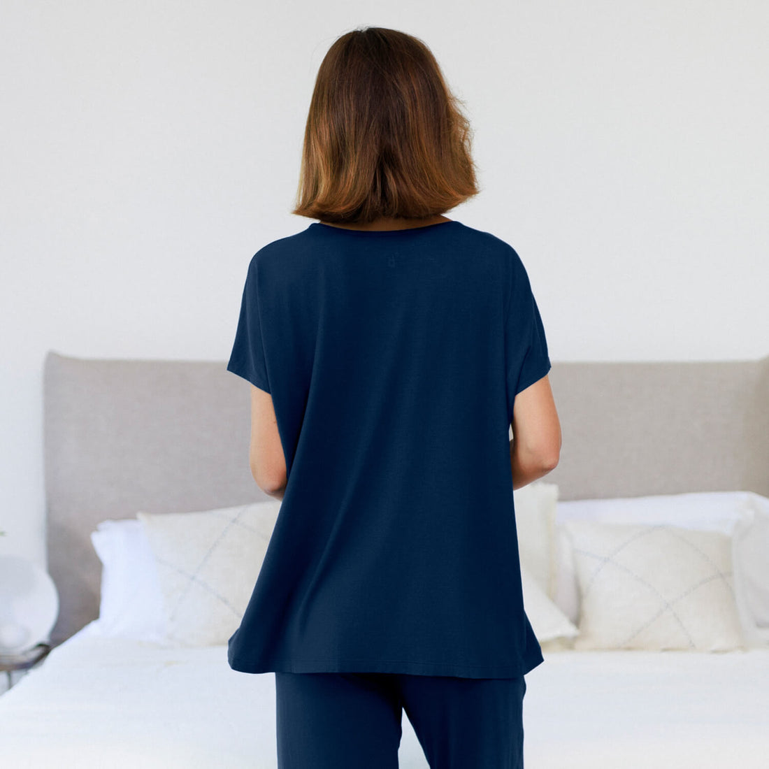 T-Shirt in lockerer Passform || Midnight blue