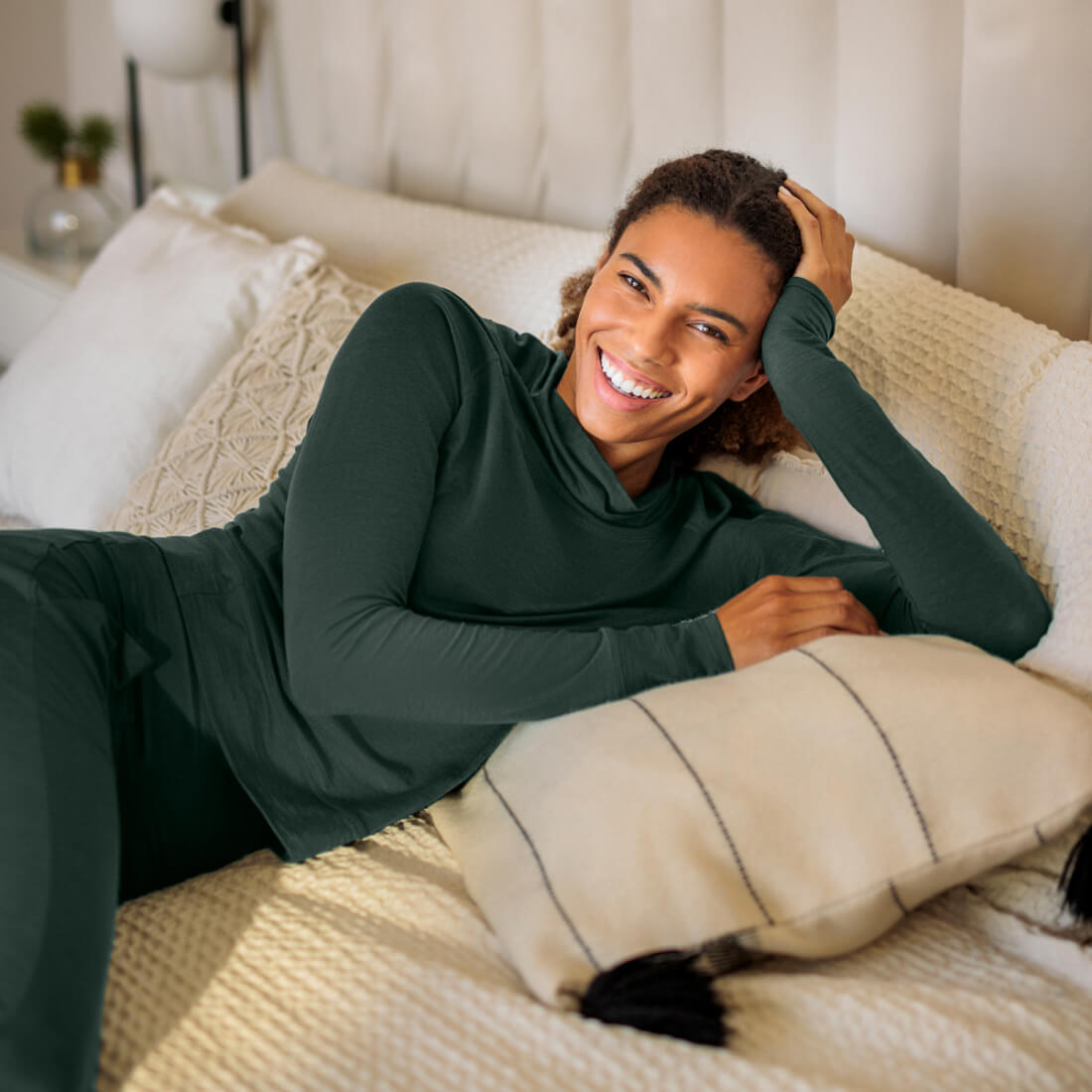 Merino Pyjamas Damen || Emerald