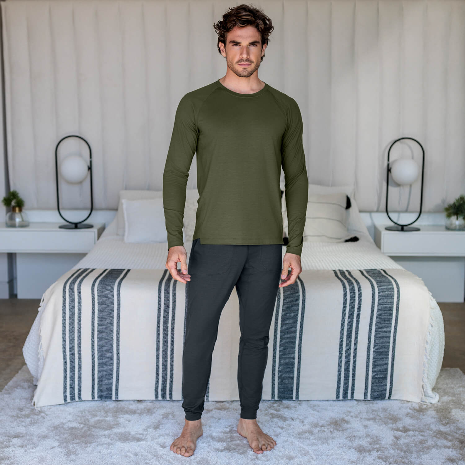 Langarmshirt Recovery Herren || Olive green