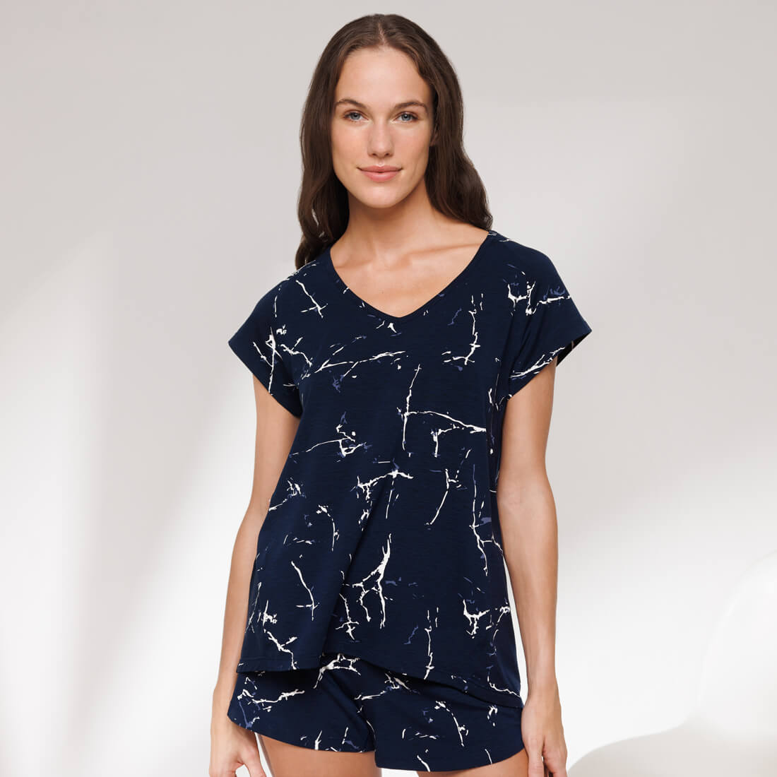 Sommer Pyjama Damen || Blue marble