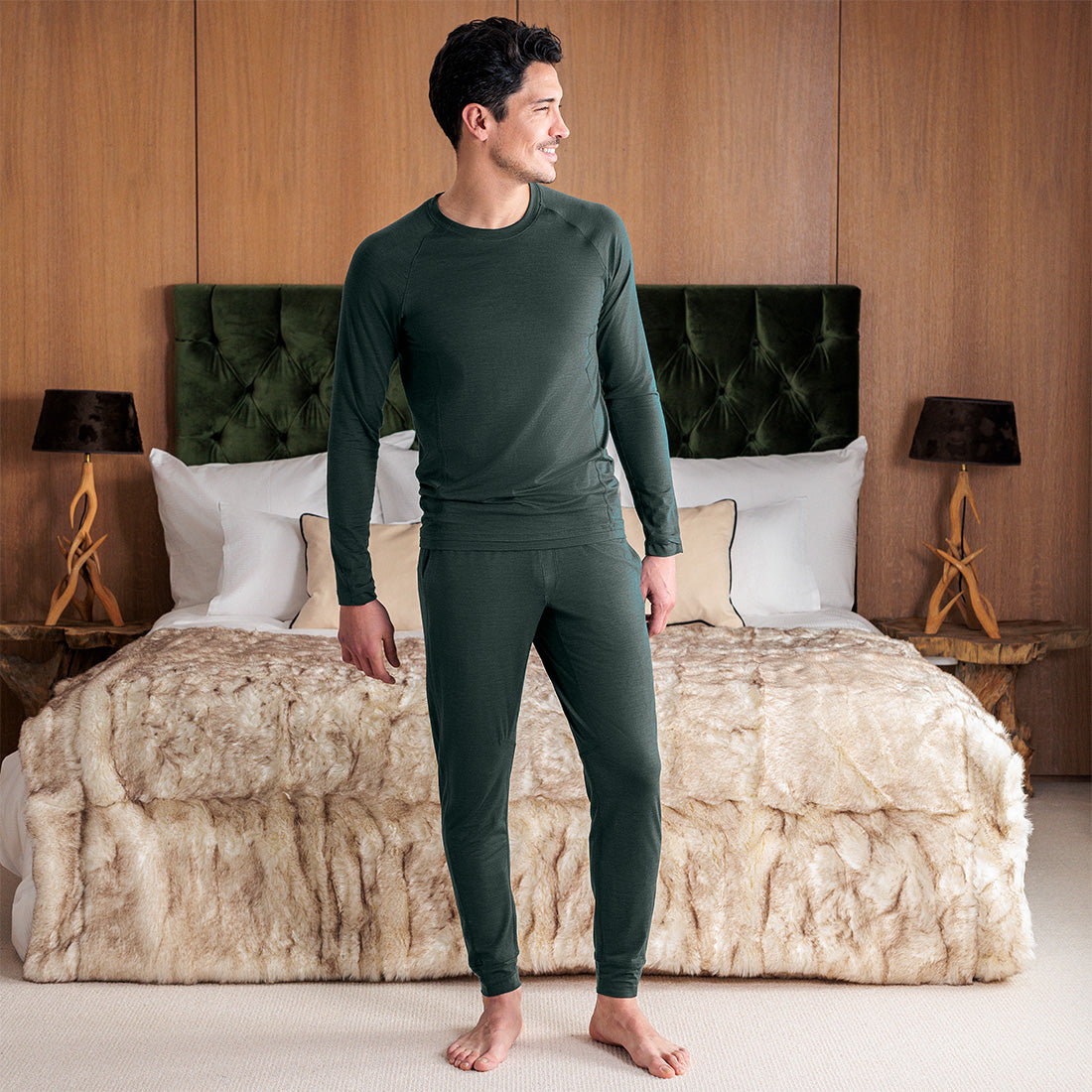 Merino Schlafanzug || Emerald