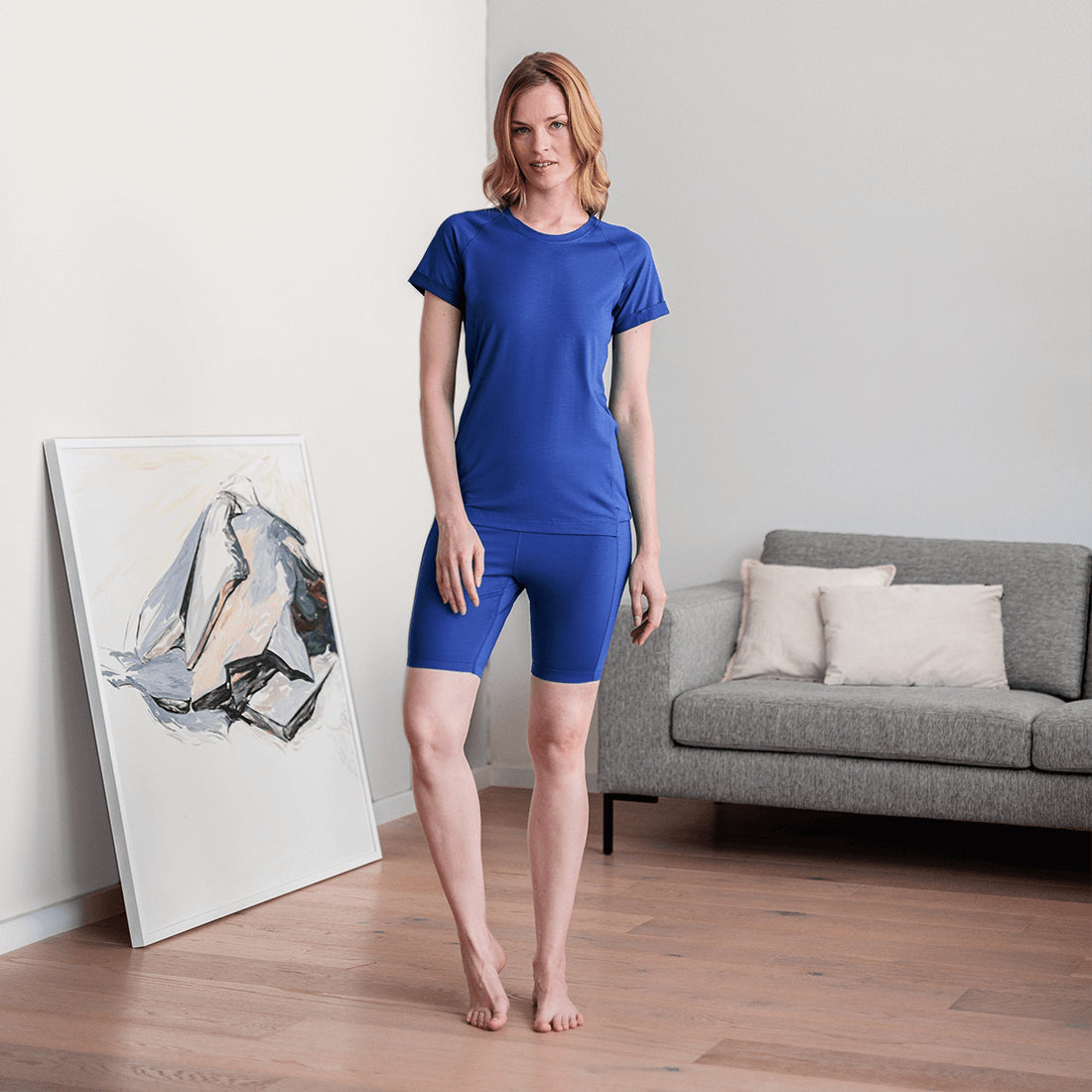 Pyjama Shorts zur Muskelregenration || Azure blue